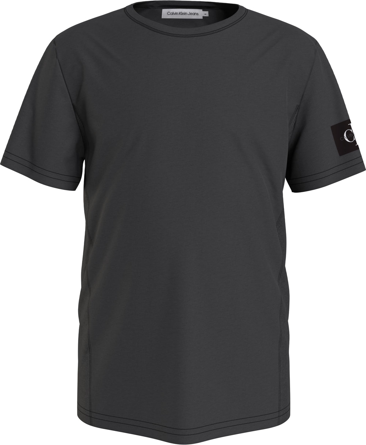 Ck T-Shirt Fitted – Jungen Badge Top Black Rib HappyKidsShop IB0IB01113
