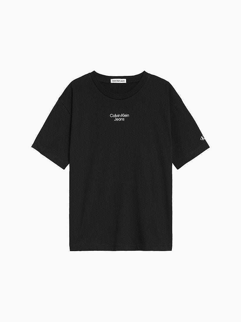 Jungen T-Shirt Stack Logo Relaxed T-Shirt IB0IB01218 Ck Black