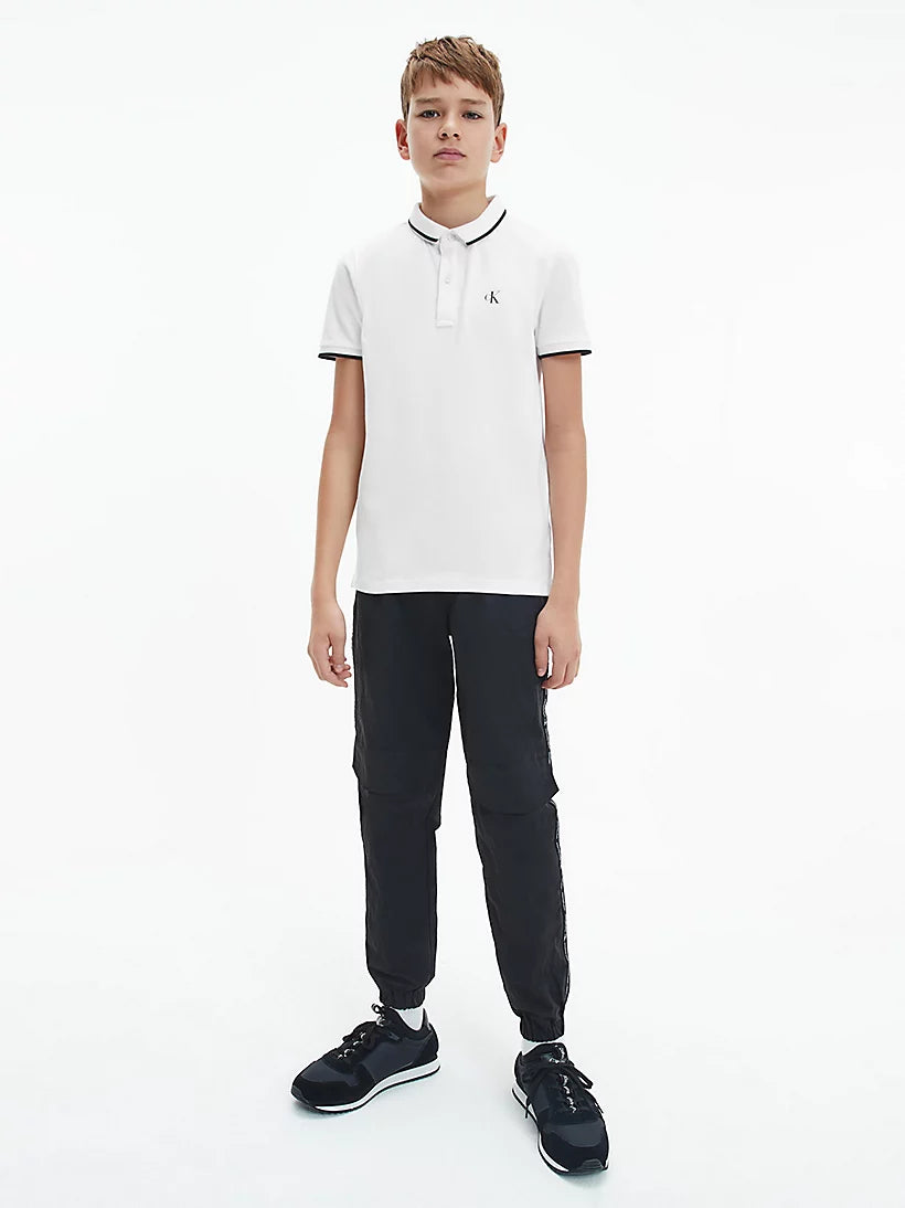 Jungen T-Shirt Poloshirt Monogram Tipping Fitted Polo IB0IB01244 White