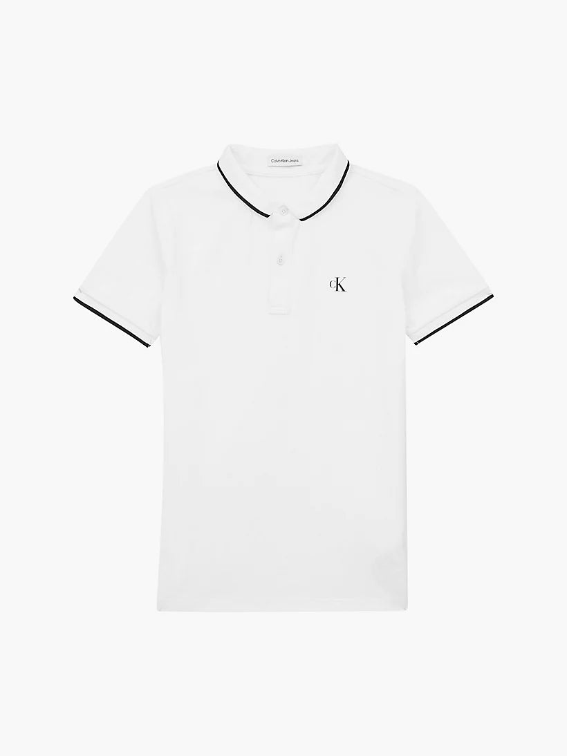 Jungen T-Shirt Poloshirt Monogram Tipping Fitted Polo IB0IB01244 White
