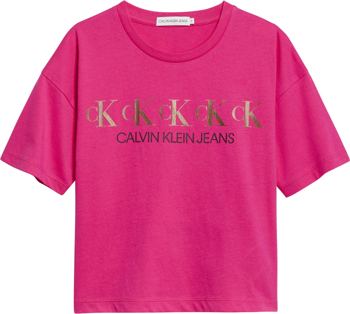 Mädchen T-Shirt CK Repeat Foil Boxy T-Shirt IG0IG00895 Pink