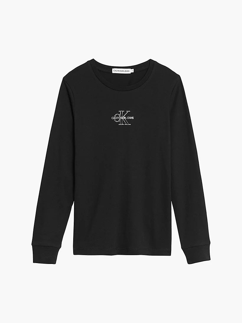 Mädchen Langarmshirt Monogram Outline LS-Shirt IG0IG01158 Ck Black