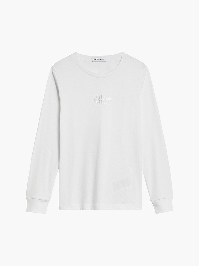 Mädchen Langarmshirt Monogram Outline LS-Shirt IG0IG01158 Bright White