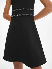 Mädchen Kleid Logo Tape Punto Sleeveless Dress IG0IG01413 Ck Black