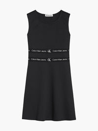 Mädchen Kleid Logo Tape Punto Sleeveless Dress IG0IG01413 Ck Black