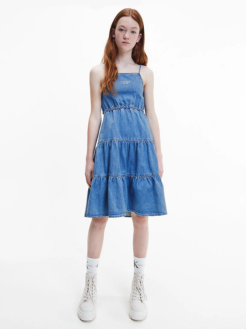 Mädchen Kleid Soft Denim Strap Maxi Dress IG0IG01423 Light Denim