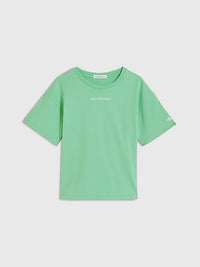 Mädchen T-Shirt CKJ Logo Boxy T-Shirt IG0IG01536 Grün