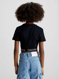 Mädchen T-Shirt Logo Tape Punto Top IG0IG01948 Black