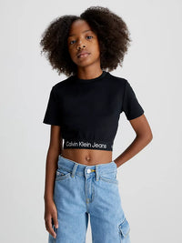 Mädchen T-Shirt Logo Tape Punto Top IG0IG01948 Black