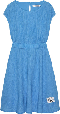 Mädchen Kleid Crinkle Fit Flare Dress IG0IG01967 Blue Crush
