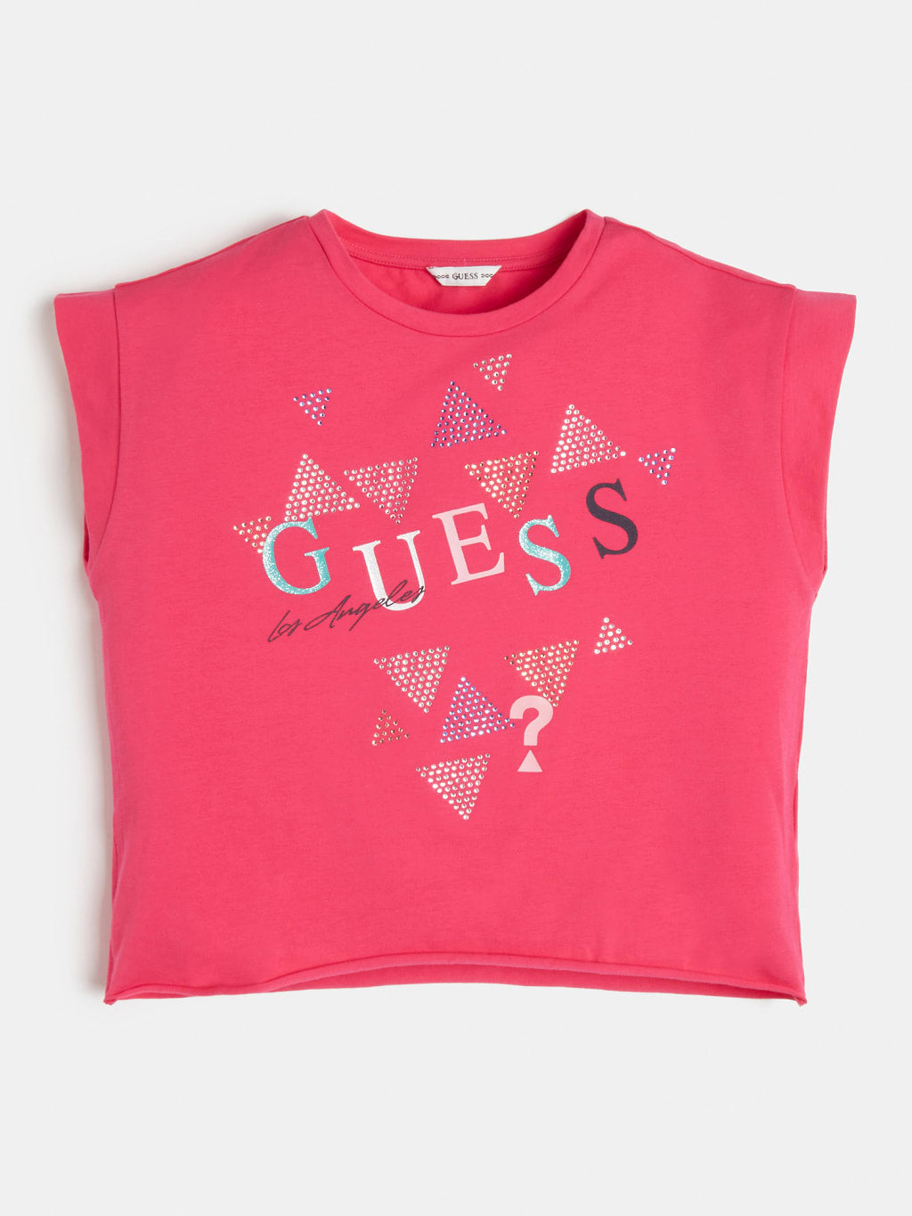 Mädchen T-Shirt Crop Strass J1GI05 K6YW1 Pink