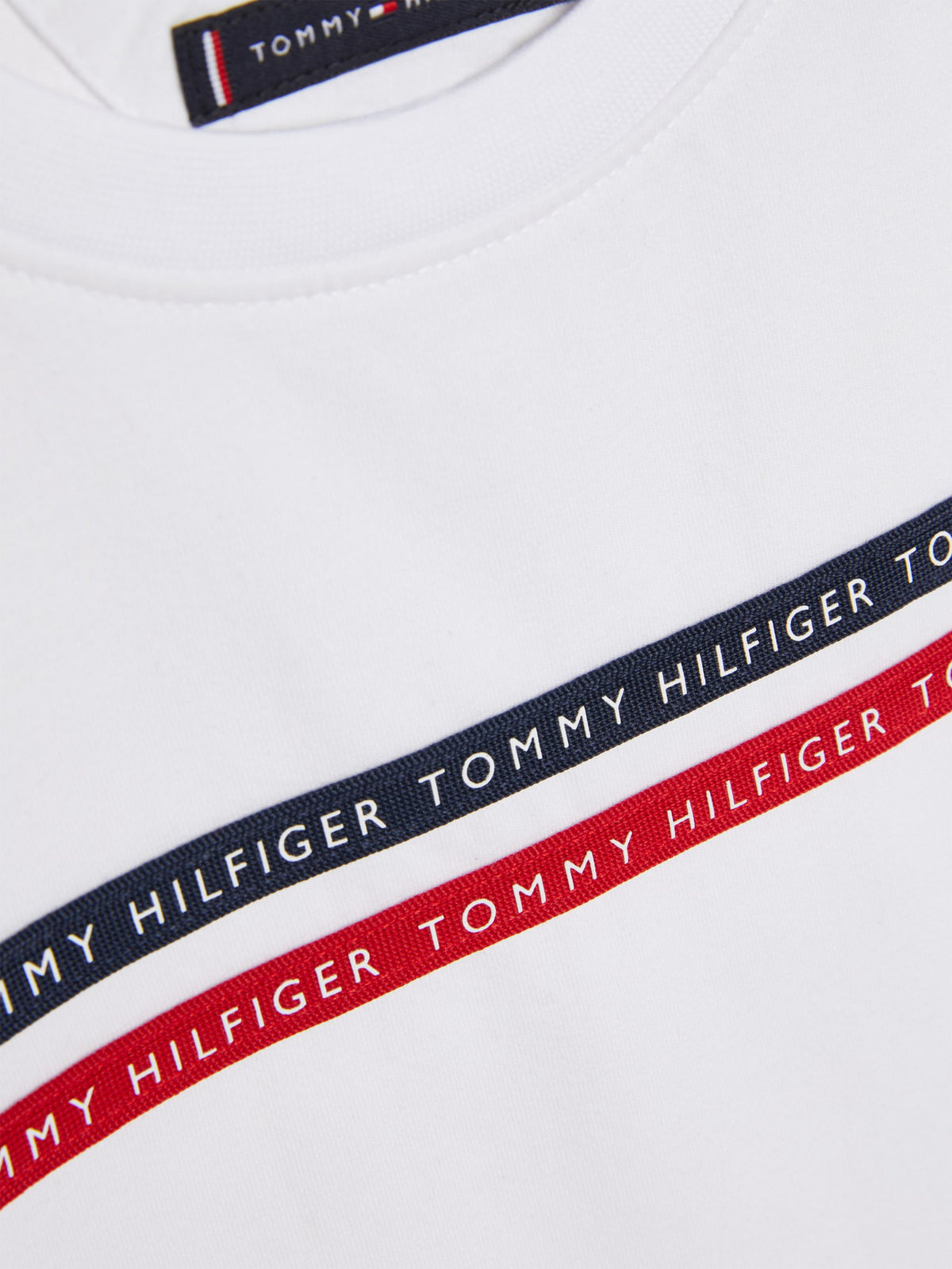 Jungen Poloshirt T-Shirt Tommy Tape Tee S/S KB0KB07357 Weiss