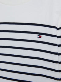 Jungen Langarm Shirt Tommy Hilfiger Sticker Tee L/S KB0KB07476 Acient White Stripe