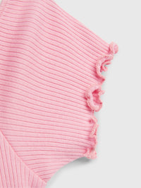 Mädchen T-Shirt Off Shoulder Rib Top S/S KG0KG06480 Fresh Pink