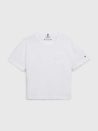 Mädchen T-Shirt Script Pocket Knit Top S/S KG0KG06481 White