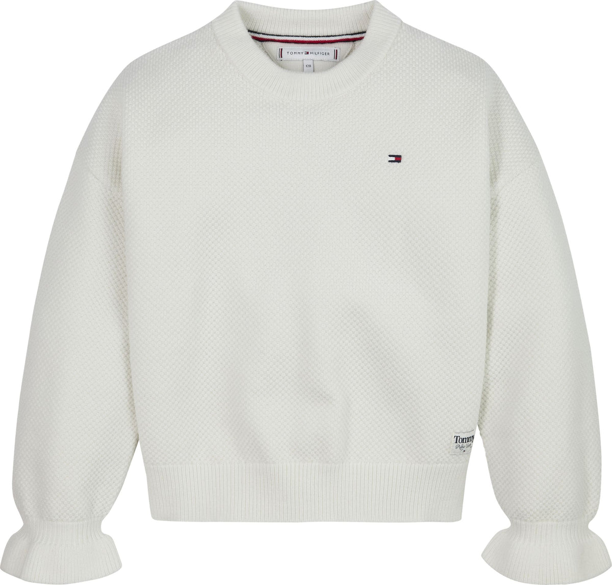 Mädchen Classic Sweater Stickpullover KG0KG06825 Ancient White
