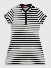 Mädchen Kleid Essential Polo Dress KG0KG07193 Blue Stripe