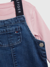 Mädchen Baby Tommy Graphic Dungaree Set KN0KN01554 Pink