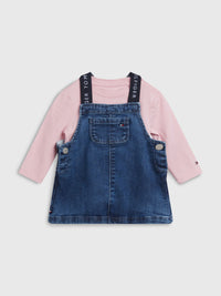 Mädchen Baby Tommy Graphic Dungaree Set KN0KN01554 Pink