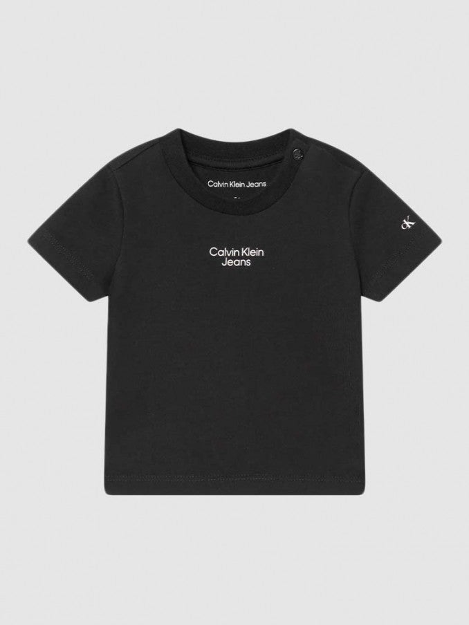 Baby Jungen T-Shirt Stack Logo IN0IN00021 Black