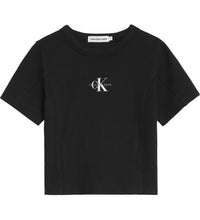 Mädchen T-Shirt Monogram Rib Top IG0IG01354 ck Black