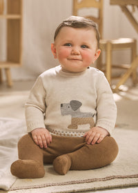 Baby Set Strickpullover Sweater Hose 2507 Caramel