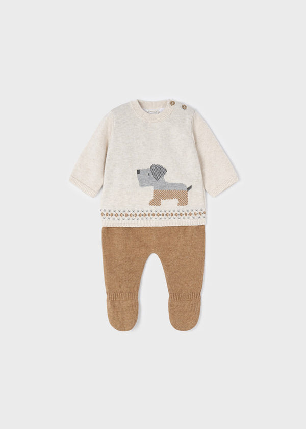 Baby Set Strickpullover Sweater Hose 2507 Caramel