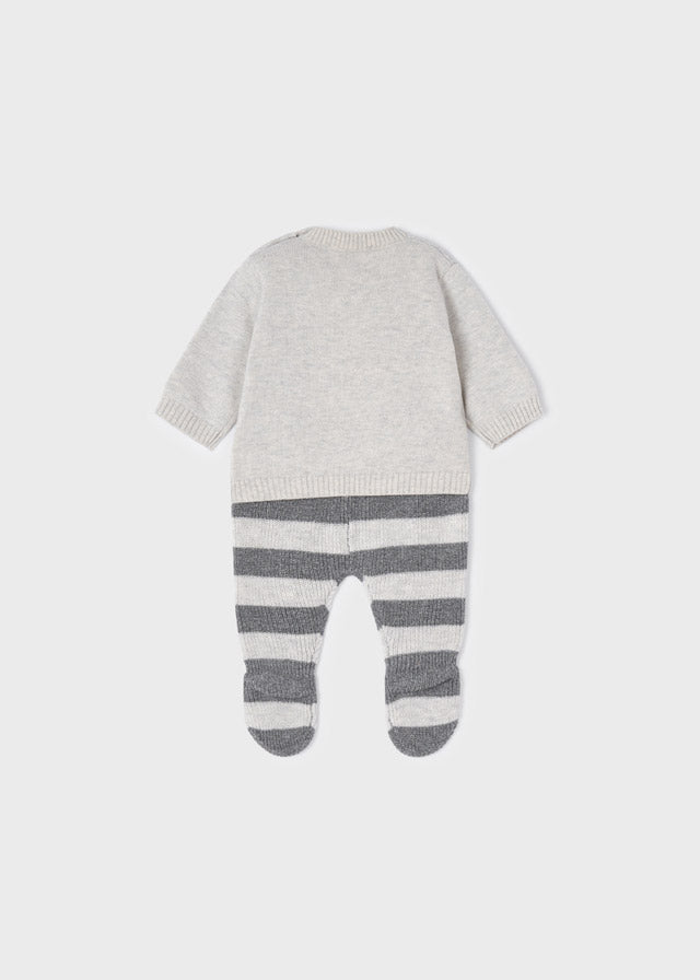 Baby Set Strickpullover Sweater Hose 2507 Titanio