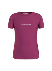 Mädchen T-Shirt Metallic Chest Logo Slim Top IG0IG00615 Lucky Pink