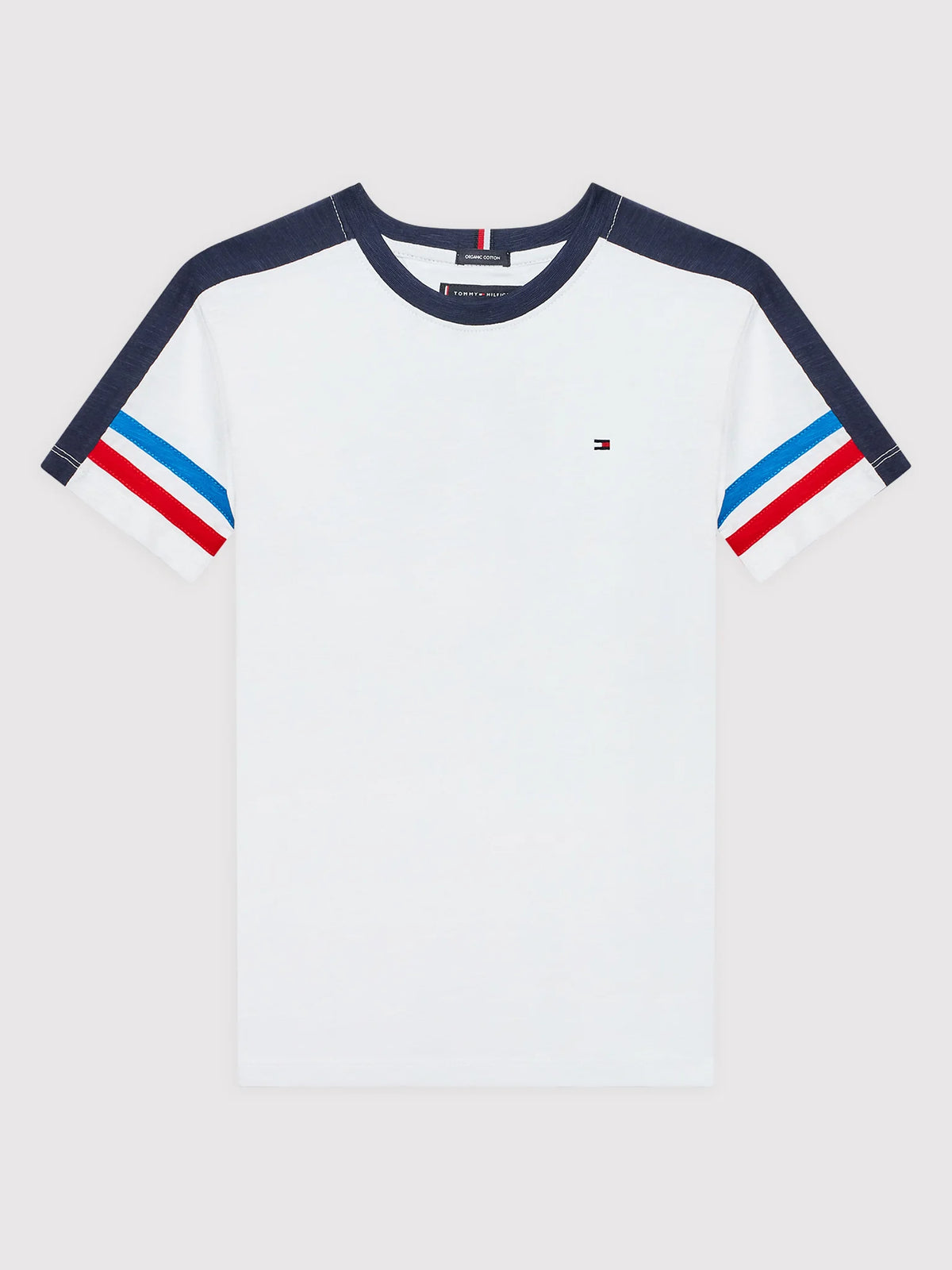 Jungen Poloshirt T-Shirt Tommy Tape Tee S/S KB0KB07361 Weiss