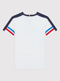 Jungen Poloshirt T-Shirt Tommy Tape Tee S/S KB0KB07361 Weiss
